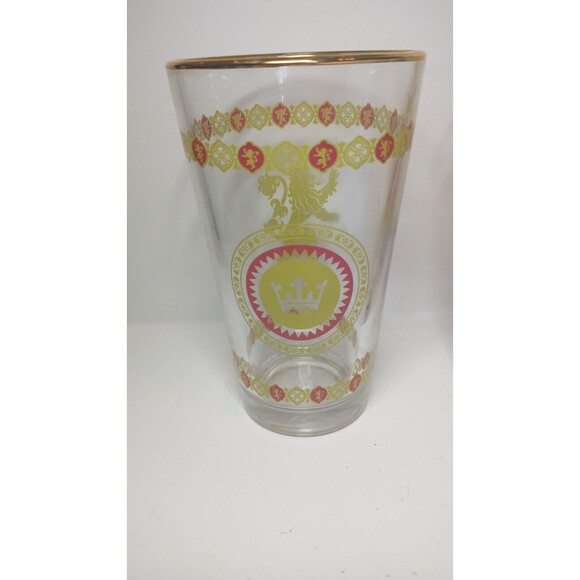 Game of Thrones HBO Series. Set Of 2 16oz Pint Glasses. Red & Yellow. Gold Rims - Picture 3 of 5